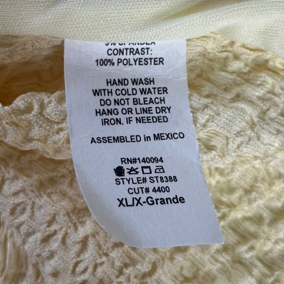 See You Monday Textured Sleeveless Shirt Top Womens XL Yellow New - Picture 7 of 8